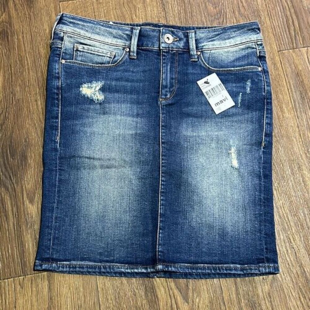 Mavi Jean co denim distressed pencil‎ skirt. Jean skirt